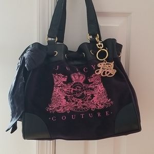 Daydreamer Navy Velour Tote